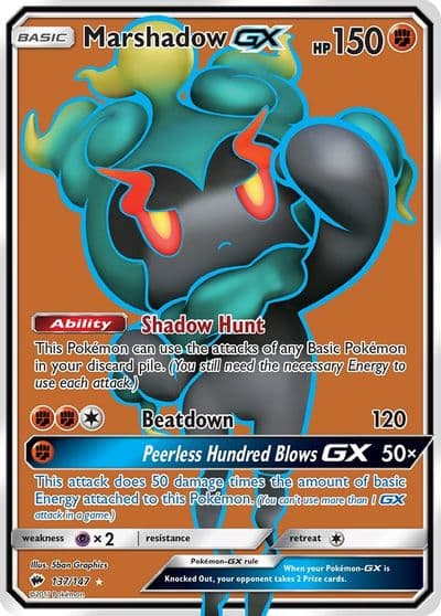 Marshadow GX (Full Art) SM - Burning Shadows Pokemon card
