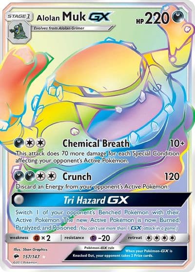 Alolan Muk GX (Secret) SM - Burning Shadows Pokemon card