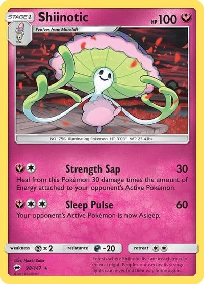 Shiinotic SM - Burning Shadows Pokemon card