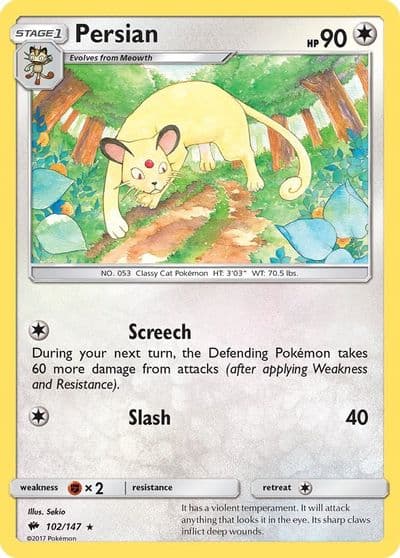 Persian SM - Burning Shadows Pokemon card