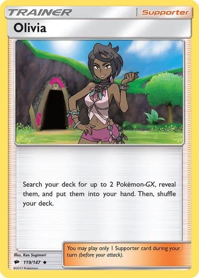 Olivia SM - Burning Shadows Pokemon card