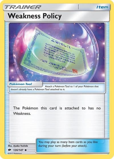 Weakness Policy SM - Burning Shadows Pokemon card