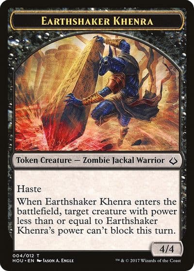 Earthshaker Khenra Cat Double Sided Token Hour of Devastation Magic card