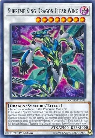 Supreme King Dragon Clear Wing Code of the Duelist Yu-Gi-Oh! card