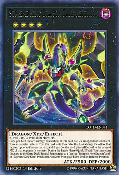 Supreme King Dragon Dark Rebellion Code of the Duelist Yu-Gi-Oh! card