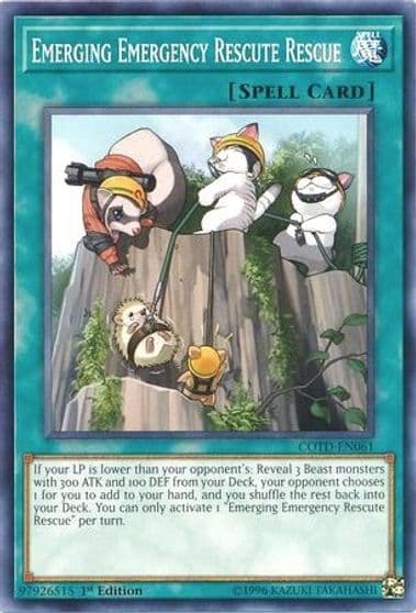 Emerging Emergency Rescute Rescue Code of the Duelist Yu-Gi-Oh! card