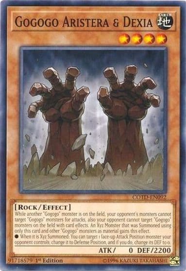 Gogogo Aristera and Dexia Code of the Duelist Yu-Gi-Oh! card