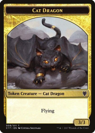 Cat Dragon Dragon 007 Double Sided Token Commander 2017 Magic card