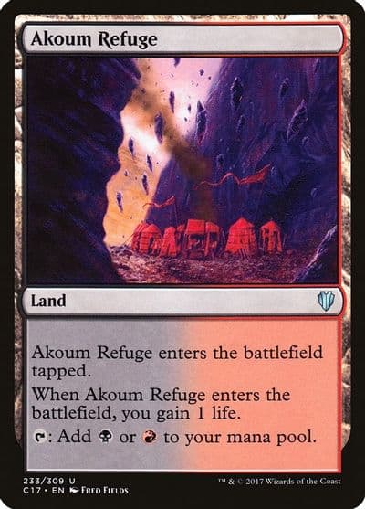 Akoum Refuge Commander 2017 Magic card