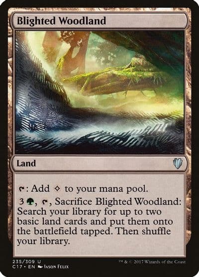 Blighted Woodland Commander 2017 Magic card
