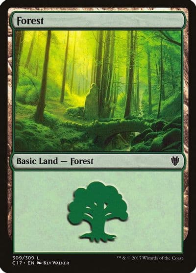 Forest 309 Commander 2017 Magic card
