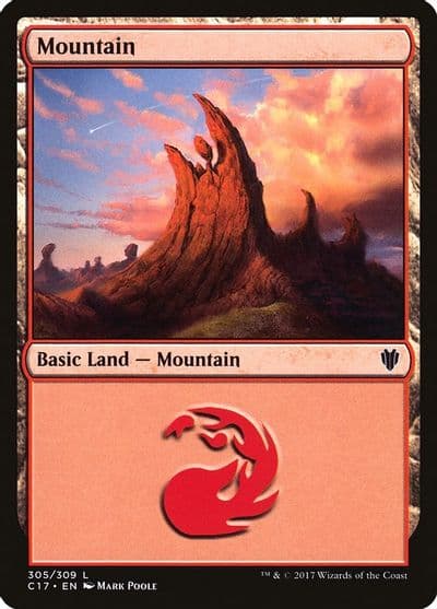 Mountain 305 Commander 2017 Magic card