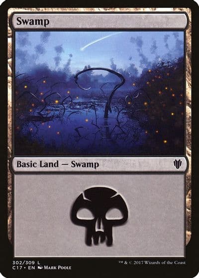 Swamp 302 Commander 2017 Magic card