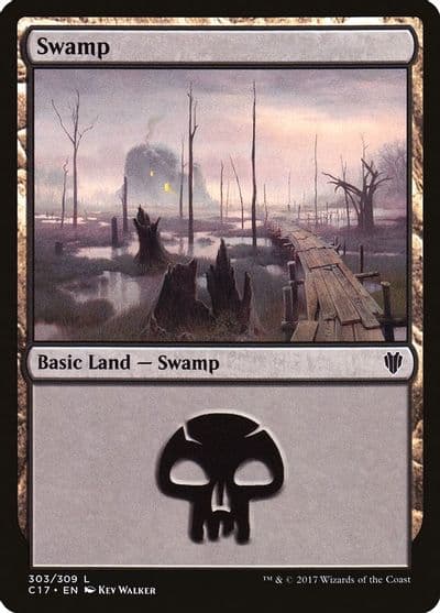 Swamp 303 Commander 2017 Magic card