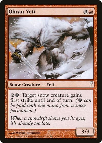 Ohran Yeti Coldsnap Magic card