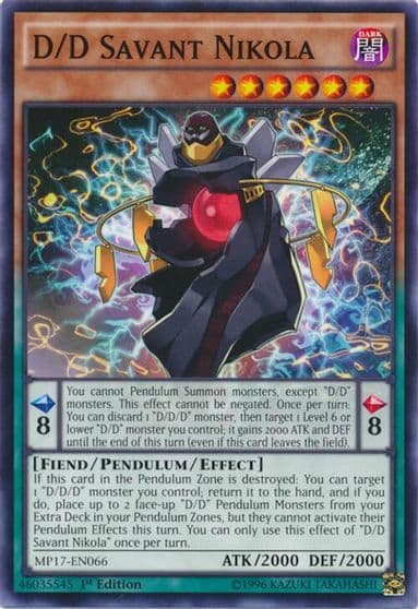 D D Savant Nikola 2017 Mega-Tins Mega Pack Yu-Gi-Oh! card