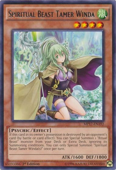 Spiritual Beast Tamer Winda 2017 Mega-Tins Mega Pack Yu-Gi-Oh! card