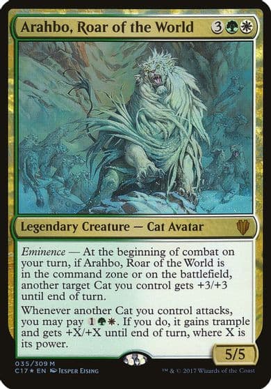Arahbo Roar of the World Commander 2017 Oversize Cards Magic card