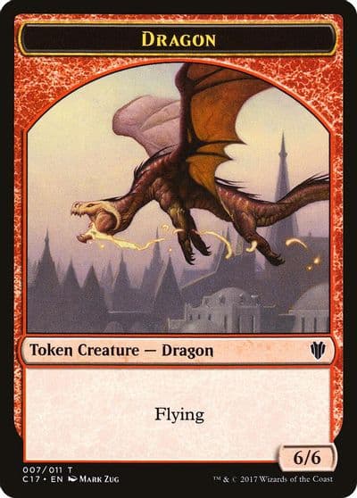 Dragon 007 Gold Double Sided Token Commander 2017 Magic card