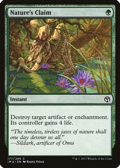 Natures Claim Iconic Masters Magic card
