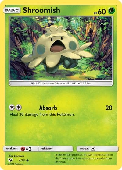 Shroomish Shining Legends Pokemon card