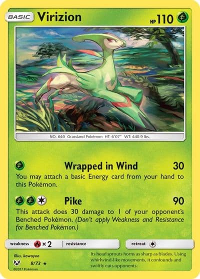 Virizion Shining Legends Pokemon card