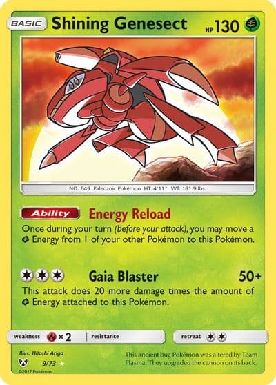 Shining Genesect Shining Legends Pokemon card