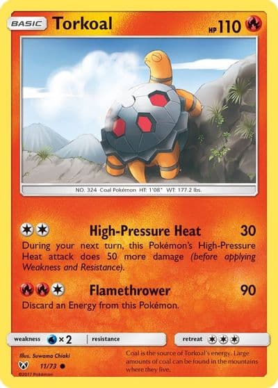 Torkoal Shining Legends Pokemon card