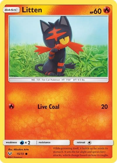 Litten Shining Legends Pokemon card
