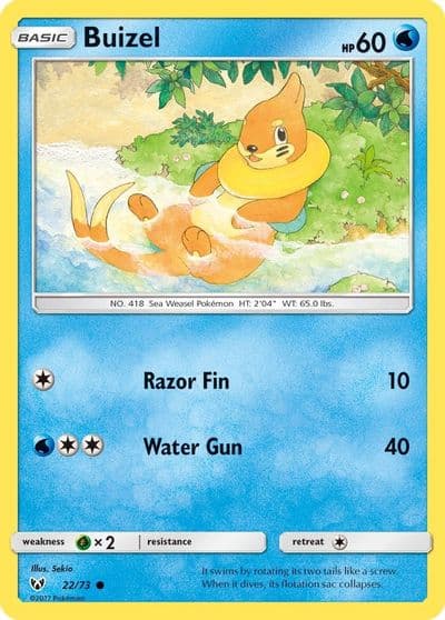 Buizel Shining Legends Pokemon card