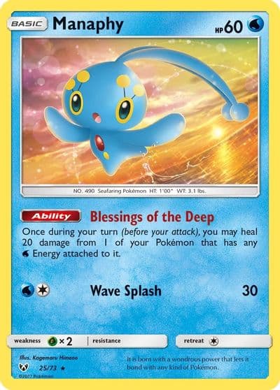 Manaphy Shining Legends Pokemon card