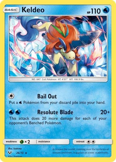 Keldeo Shining Legends Pokemon card