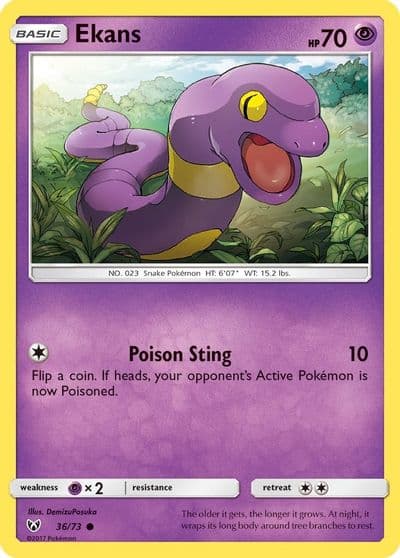Ekans Shining Legends Pokemon card