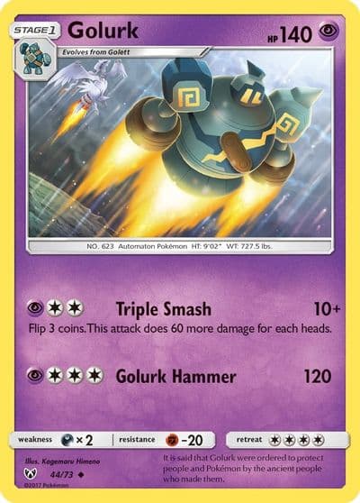 Golurk Shining Legends Pokemon card