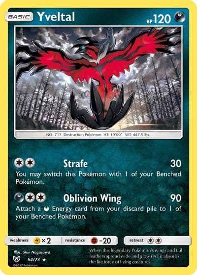 Yveltal Shining Legends Pokemon card