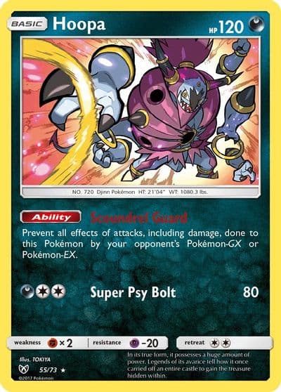 Hoopa Shining Legends Pokemon card