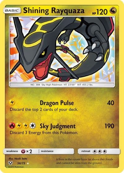 Shining Rayquaza Shining Legends Pokemon card