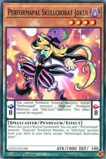Performapal Skullcrobat Joker Legendary Dragon Decks Yu-Gi-Oh! card