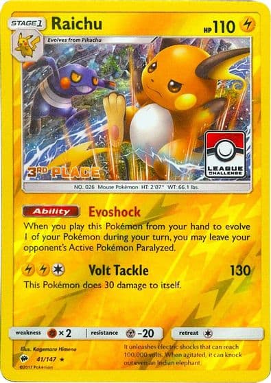 Raichu (League Challenge) [3rd Place] League & Championship Cards Pokemon card