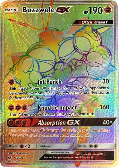 Buzzwole GX (Secret) SM - Crimson Invasion Pokemon card
