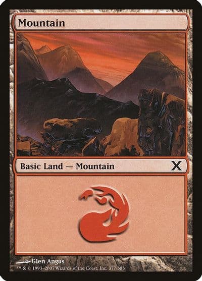 Mountain 377 10th Edition Magic card