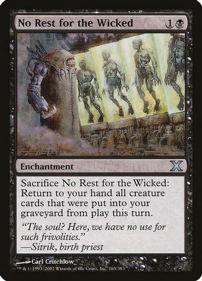 No Rest for the Wicked 10th Edition Magic card