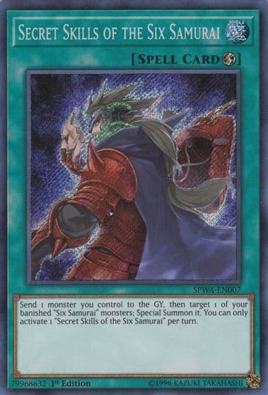 Secret Skills of the Six Samurai Spirit Warriors Yu-Gi-Oh! card