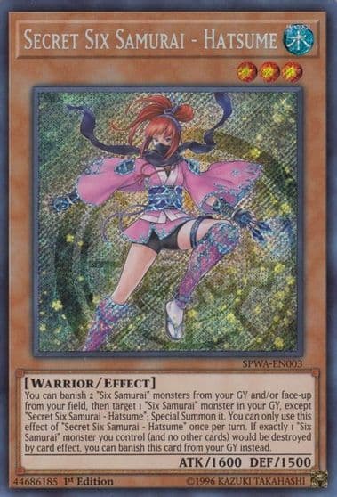 Secret Six Samurai Hatsume Spirit Warriors Yu-Gi-Oh! card