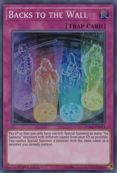 Backs to the Wall Spirit Warriors Yu-Gi-Oh! card