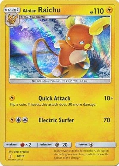Alolan Raichu (#30 Holofoil) SM Trainer Kit: Lycanroc & Alolan Raichu Pokemon card