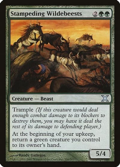 Stampeding Wildebeests 10th Edition Magic card
