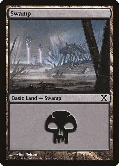 Swamp 374 10th Edition Magic card