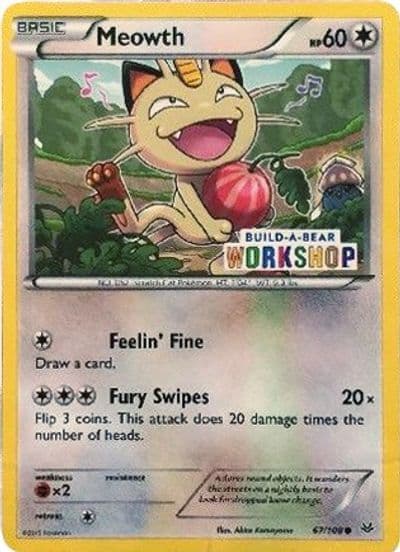 Meowth (Build-A-Bear Workshop Exclusive) Miscellaneous Cards & Products Pokemon card