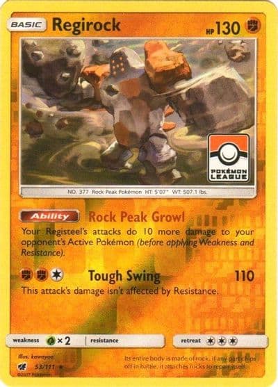 Regirock (Pokemon League) League & Championship Cards Pokemon card